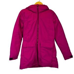 Adidas hooded hip length puffer jacket fuchsia - XS